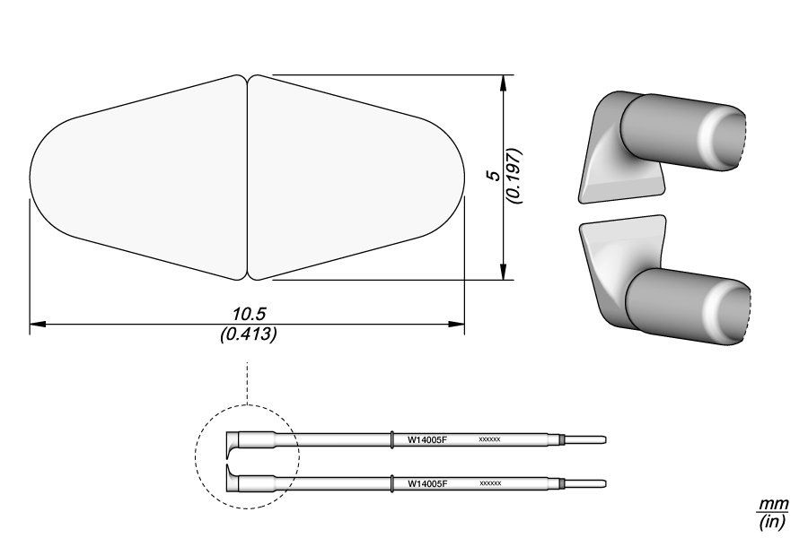 W14005F - Flat Blade Cartridges 5mm